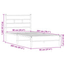 vidaXL barna tölgy színű szerelt fa ágykeret matrac nélkül 90x200 cm