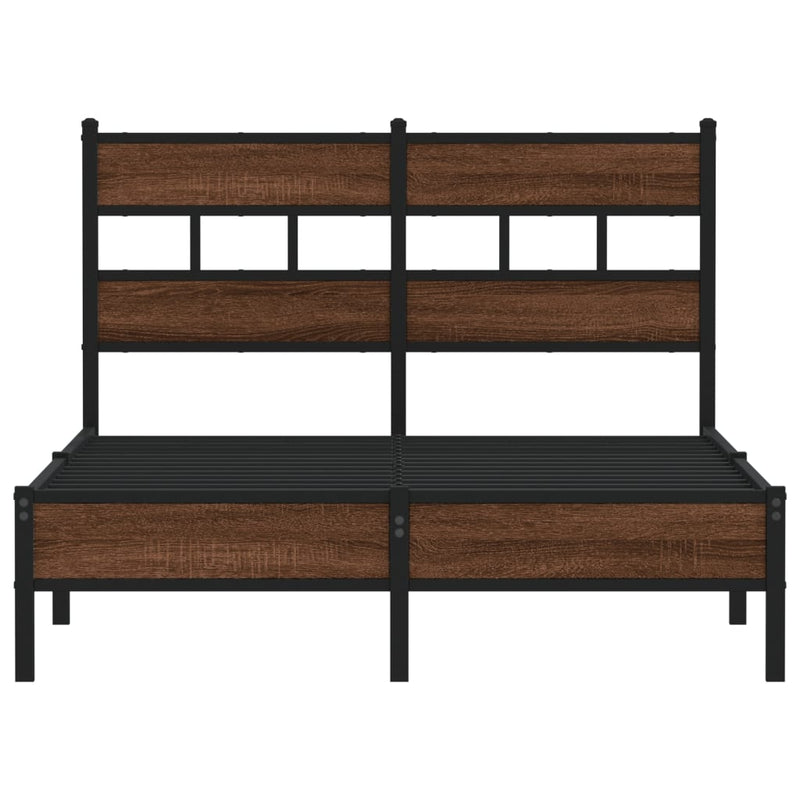 vidaXL barna tölgy színű szerelt fa ágykeret matrac nélkül 120x190 cm