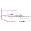 vidaXL barna tölgy színű szerelt fa ágykeret matrac nélkül 137x190 cm