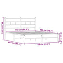 vidaXL barna tölgy színű szerelt fa ágykeret matrac nélkül 150x200 cm