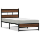 vidaXL barna tölgy színű fém ágykeret matrac nélkül 75 x 190 cm