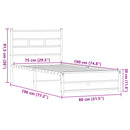 vidaXL barna tölgy színű fém ágykeret matrac nélkül 75 x 190 cm