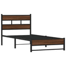 vidaXL barna tölgy színű fém ágykeret matrac nélkül 100 x 190 cm