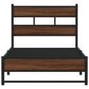 vidaXL barna tölgy színű fém ágykeret matrac nélkül 107 x 203 cm