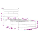 vidaXL barna tölgy színű fém ágykeret matrac nélkül 107 x 203 cm