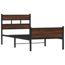 vidaXL barna tölgy színű szerelt fa ágykeret matrac nélkül 75x190 cm