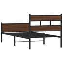 vidaXL barna tölgy színű szerelt fa ágykeret matrac nélkül 75x190 cm