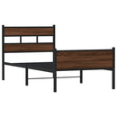 vidaXL barna tölgy színű szerelt fa ágykeret matrac nélkül 90x190 cm