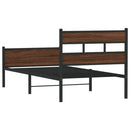 vidaXL barna tölgy színű szerelt fa ágykeret matrac nélkül 107x200 cm