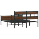 vidaXL barna tölgy színű szerelt fa ágykeret matrac nélkül 137x190 cm