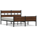 vidaXL barna tölgy színű szerelt fa ágykeret matrac nélkül 140x190 cm