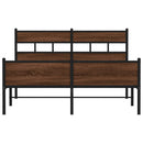 vidaXL barna tölgy színű szerelt fa ágykeret matrac nélkül 140x190 cm