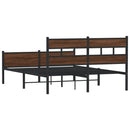 vidaXL barna tölgy színű szerelt fa ágykeret matrac nélkül 140x190 cm