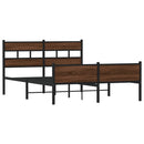 vidaXL barna tölgy színű szerelt fa ágykeret matrac nélkül 140x200 cm