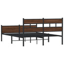 vidaXL barna tölgy színű szerelt fa ágykeret matrac nélkül 140x200 cm
