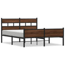 vidaXL barna tölgy színű szerelt fa ágykeret matrac nélkül 150x200 cm
