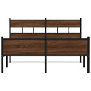 vidaXL barna tölgy színű szerelt fa ágykeret matrac nélkül 150x200 cm