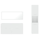 vidaXL 3 részes fehér szerelt fa fürdőszobai bútorszett