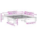 vidaXL tömör fenyőfa ágy matrac nélkül 200 x 200 cm