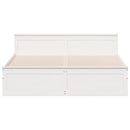 vidaXL fehér tömör fenyőfa ágy matrac nélkül fejtámlával 200 x 200 cm