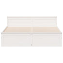 vidaXL fehér tömör fenyőfa ágy matrac nélkül fejtámlával 180 x 200 cm