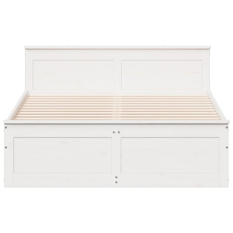 vidaXL fehér tömör fenyőfa fejtámlás ágykeret matrac nélkül 160x200 cm