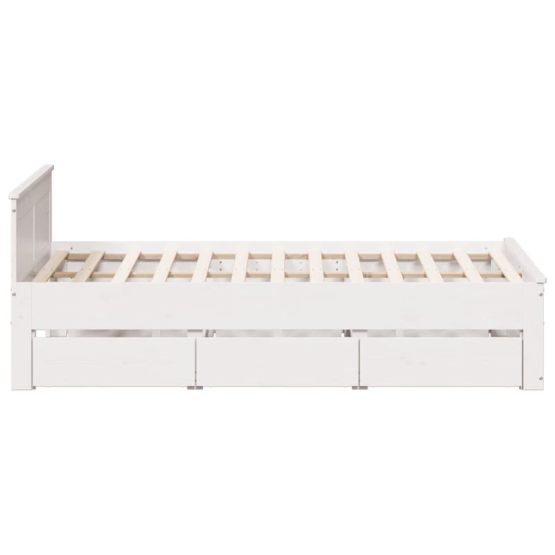 vidaXL fehér tömör fenyőfa fejtámlás ágykeret matrac nélkül 160x200 cm