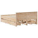 vidaXL tömör fenyőfa fejtámlás ágykeret matrac nélkül 150 x 200 cm