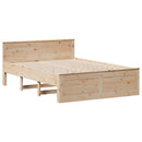 vidaXL tömör fenyőfa fejtámlás ágykeret matrac nélkül 150 x 200 cm