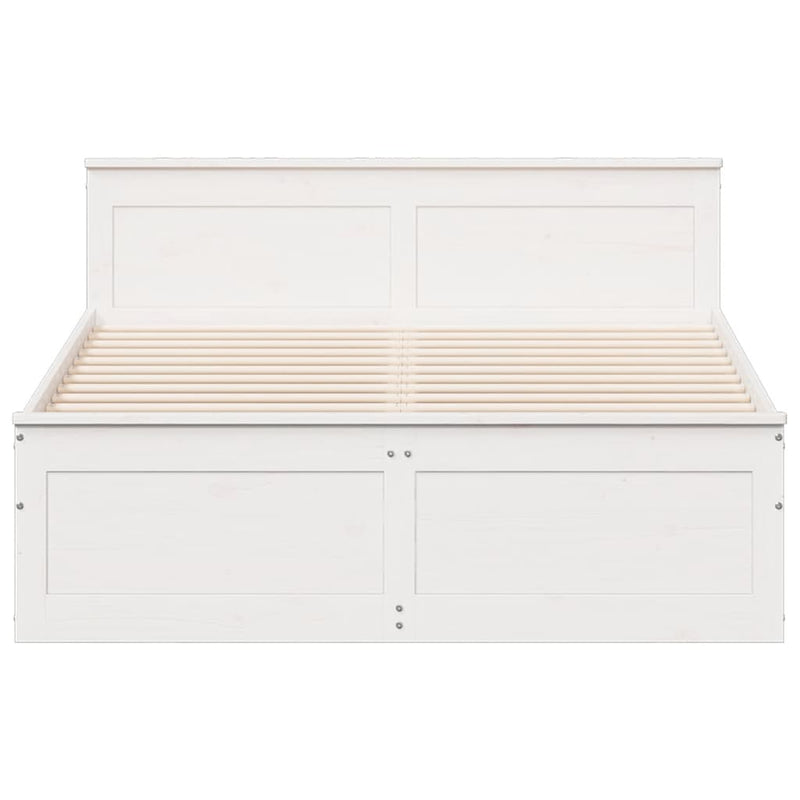 vidaXL fehér tömör fenyőfa fejtámlás ágykeret matrac nélkül 150x200 cm
