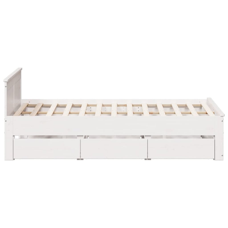 vidaXL fehér tömör fenyőfa fejtámlás ágykeret matrac nélkül 150x200 cm