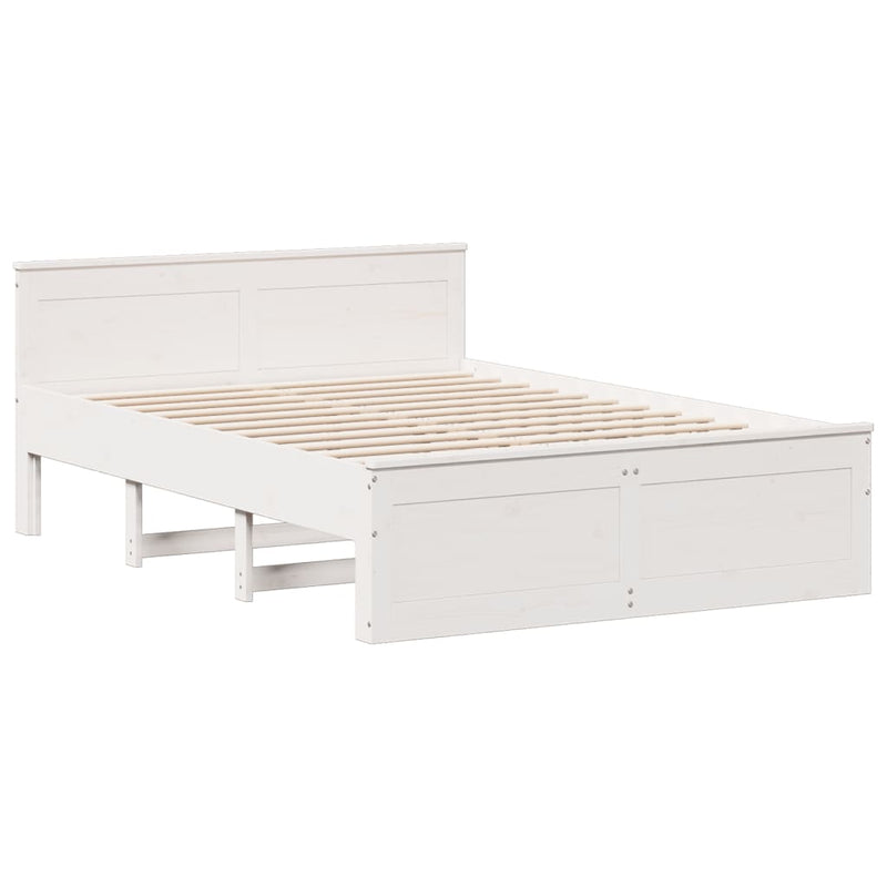 vidaXL fehér tömör fenyőfa fejtámlás ágykeret matrac nélkül 150x200 cm