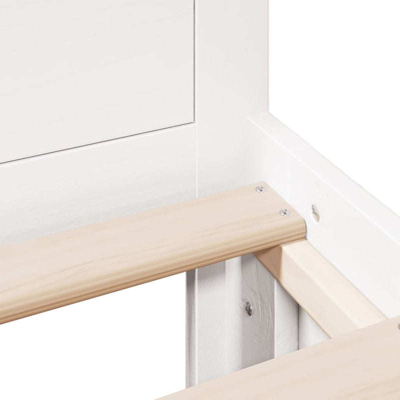 vidaXL fehér tömör fenyőfa fejtámlás ágykeret matrac nélkül 150x200 cm