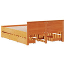 vidaXL barna tömör fenyőfa fejtámlás ágykeret matrac nélkül 150x200 cm