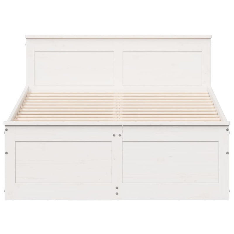 vidaXL fehér tömör fenyőfa fejtámlás ágykeret matrac nélkül 120x200 cm