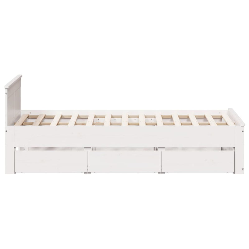 vidaXL fehér tömör fenyőfa fejtámlás ágykeret matrac nélkül 120x200 cm