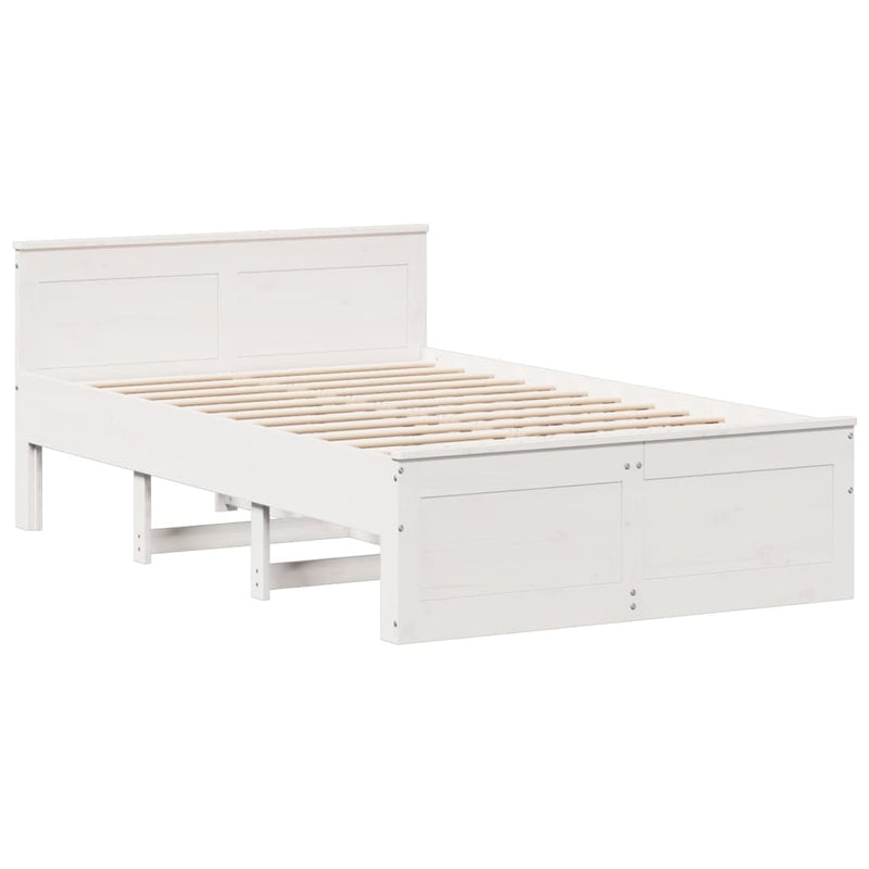 vidaXL fehér tömör fenyőfa fejtámlás ágykeret matrac nélkül 120x200 cm