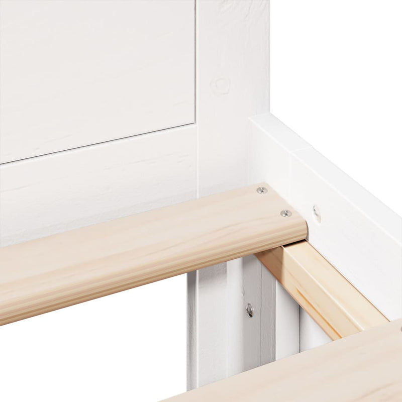 vidaXL fehér tömör fenyőfa fejtámlás ágykeret matrac nélkül 120x200 cm