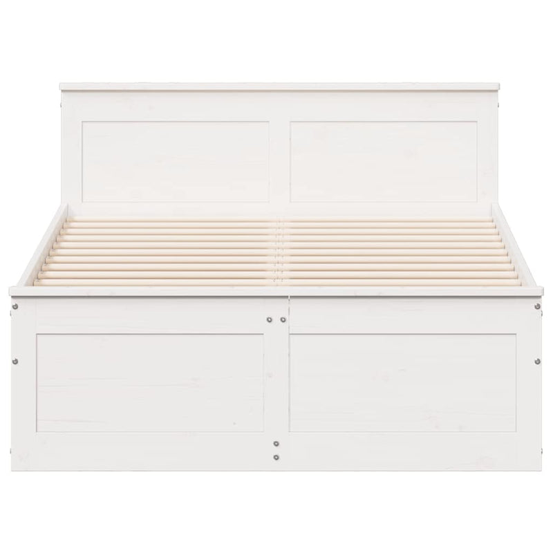 vidaXL fehér tömör fenyőfa fejtámlás ágykeret matrac nélkül 120x190 cm