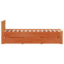 vidaXL barna tömör fenyőfa fejtámlás ágykeret matrac nélkül 75x190 cm