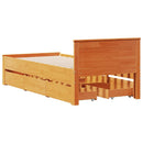 vidaXL barna tömör fenyőfa fejtámlás ágykeret matrac nélkül 75x190 cm