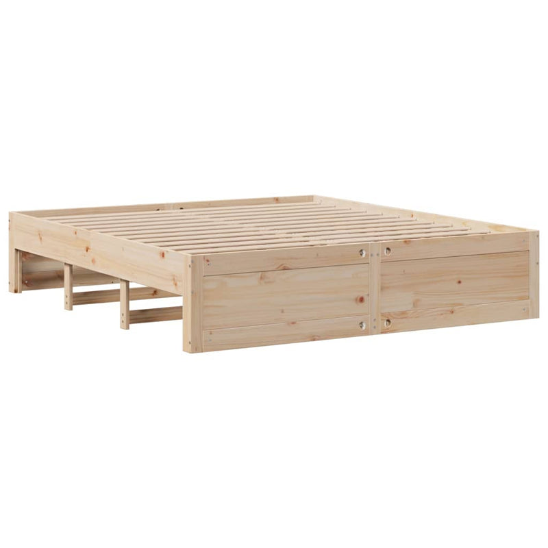 vidaXL tömör fenyőfa fiókos ágykeret matrac nélkül 200 x 200 cm