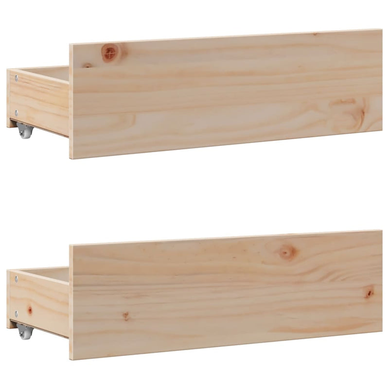 vidaXL tömör fenyőfa fiókos ágykeret matrac nélkül 200 x 200 cm
