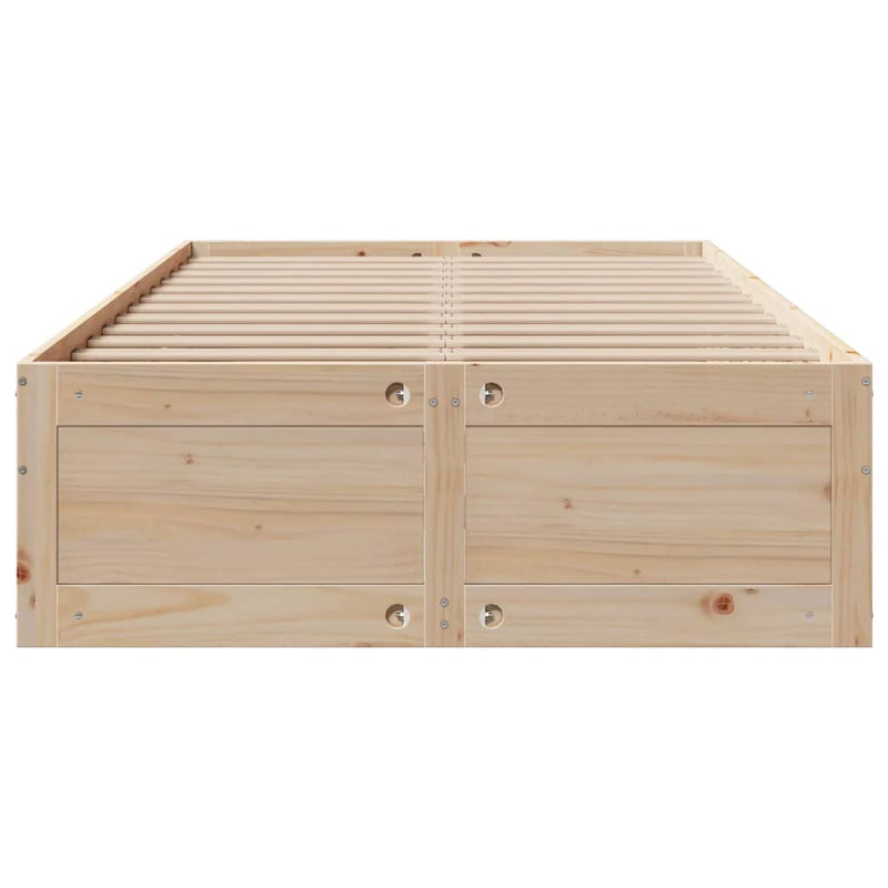 vidaXL tömör fenyőfa fiókos ágykeret matrac nélkül 120 x 200 cm