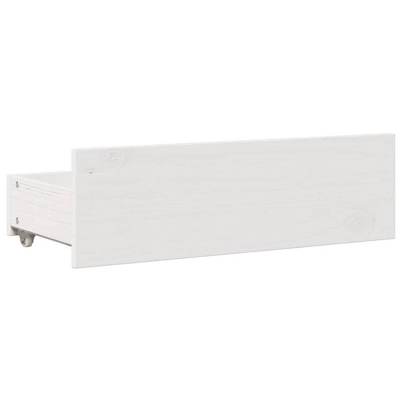 vidaXL fehér tömör fenyőfa fiókos ágykeret matrac nélkül 140x190 cm