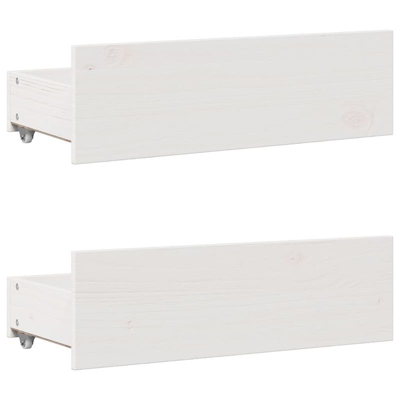 vidaXL fehér tömör fenyőfa fiókos ágykeret matrac nélkül 140x190 cm