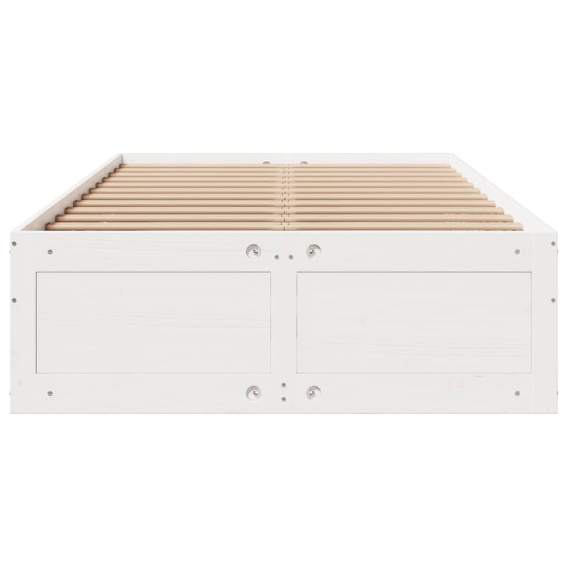 vidaXL fehér tömör fenyőfa fiókos ágykeret matrac nélkül 135 x 190 cm
