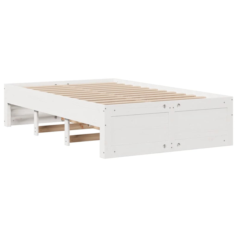 vidaXL fehér tömör fenyőfa fiókos ágykeret matrac nélkül 135 x 190 cm