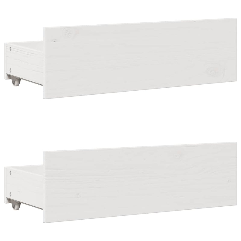 vidaXL fehér tömör fenyőfa fiókos ágykeret matrac nélkül 135 x 190 cm