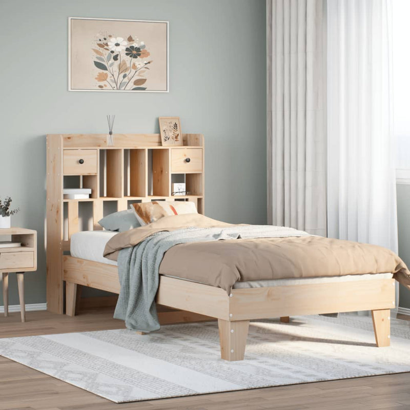 vidaXL tömör fenyőfa ágy matrac nélkül 75 x 190 cm